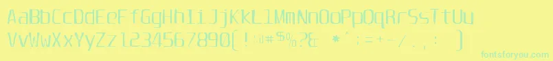 Unispacegaunt-Schriftart – Grüne Schriften auf gelbem Hintergrund