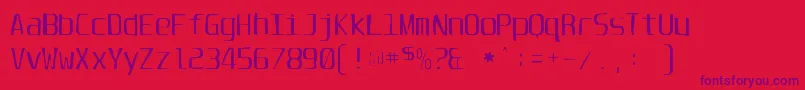 Czcionka Unispacegaunt – fioletowe czcionki na czerwonym tle