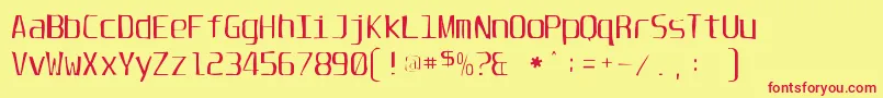 Unispacegaunt Font – Red Fonts on Yellow Background