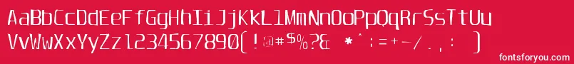 Fonte Unispacegaunt – fontes brancas em um fundo vermelho