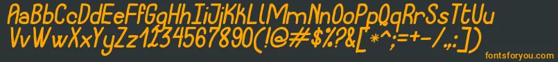 フォントNotarizedOpenlyScriptObliqueSt – 黒い背景にオレンジの文字
