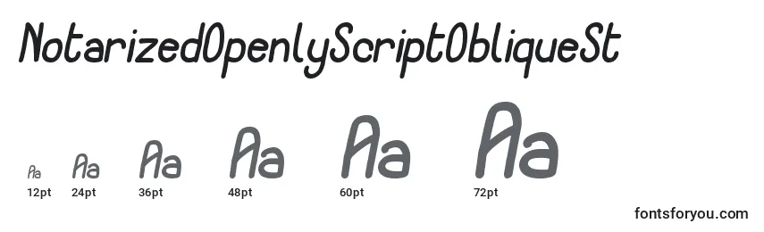 Größen der Schriftart NotarizedOpenlyScriptObliqueSt