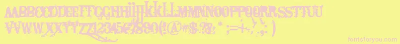 Bagpack Font – Pink Fonts on Yellow Background