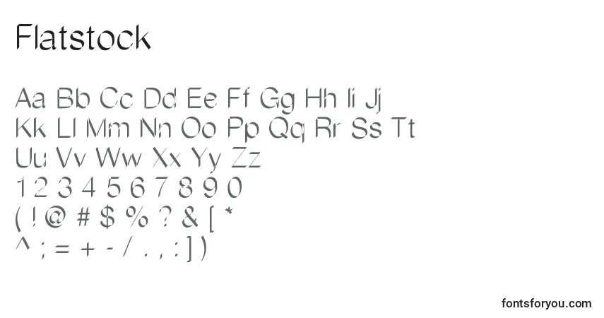 Schriftart Flatstock – Alphabet, Zahlen, spezielle Symbole