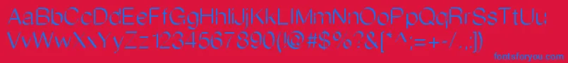 Flatstock-Schriftart – Blaue Schriften auf rotem Hintergrund