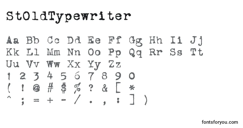 Шрифт StOldTypewriter – алфавит, цифры, специальные символы