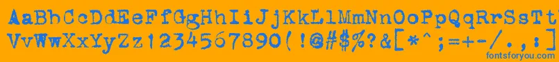 StOldTypewriter Font – Blue Fonts on Orange Background