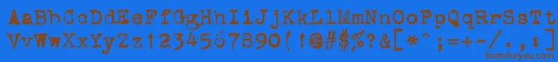 StOldTypewriter-Schriftart – Braune Schriften auf blauem Hintergrund