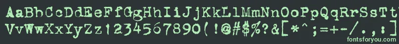 StOldTypewriter-fontti – vihreät fontit mustalla taustalla