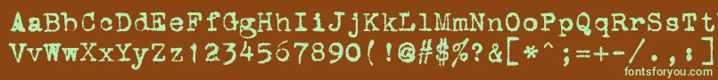 Czcionka StOldTypewriter – zielone czcionki na brązowym tle
