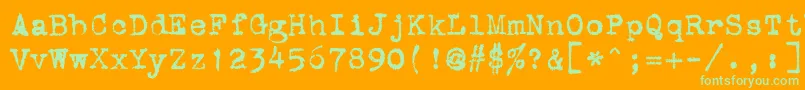 StOldTypewriter Font – Green Fonts on Orange Background