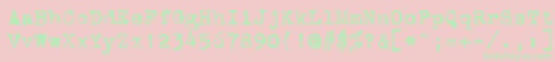 StOldTypewriter Font – Green Fonts on Pink Background