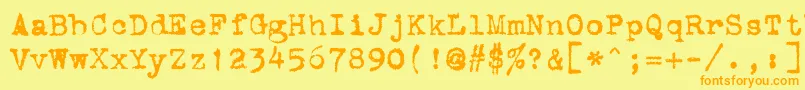 フォントStOldTypewriter – オレンジの文字が黄色の背景にあります。