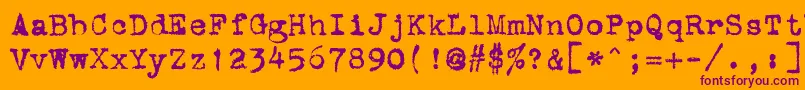 StOldTypewriter Font – Purple Fonts on Orange Background