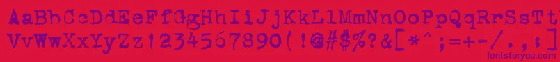 StOldTypewriter Font – Purple Fonts on Red Background