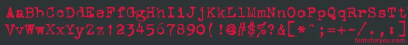 StOldTypewriter Font – Red Fonts on Black Background
