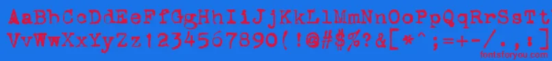 StOldTypewriter Font – Red Fonts on Blue Background