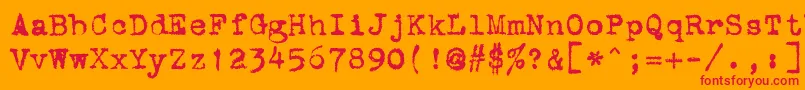 StOldTypewriter Font – Red Fonts on Orange Background