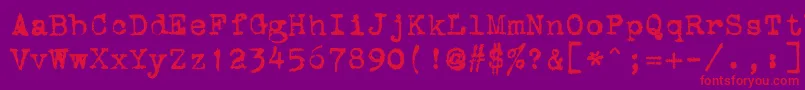 StOldTypewriter Font – Red Fonts on Purple Background