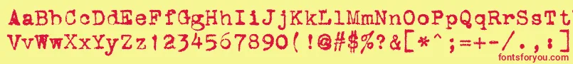StOldTypewriter Font – Red Fonts on Yellow Background