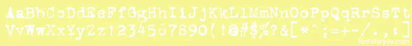 StOldTypewriter-fontti – valkoiset fontit keltaisella taustalla
