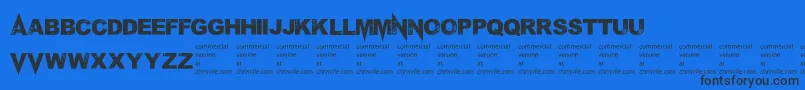 Mponderosa Font – Black Fonts on Blue Background