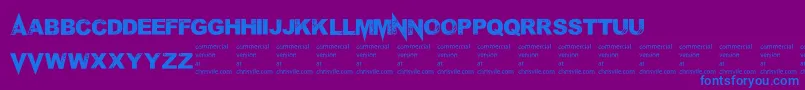 Mponderosa Font – Blue Fonts on Purple Background