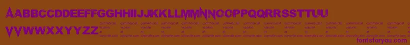 Mponderosa Font – Purple Fonts on Brown Background