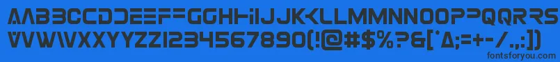Шрифт Eurofightercond – чёрные шрифты на синем фоне