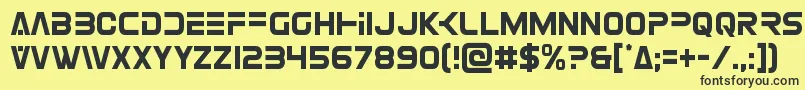 Eurofightercond Font – Black Fonts on Yellow Background