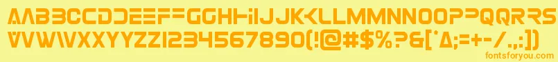 Eurofightercond Font – Orange Fonts on Yellow Background