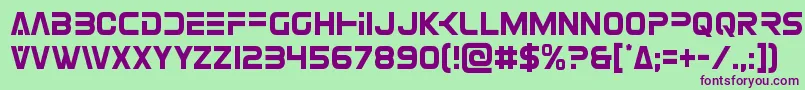 Eurofightercond Font – Purple Fonts on Green Background