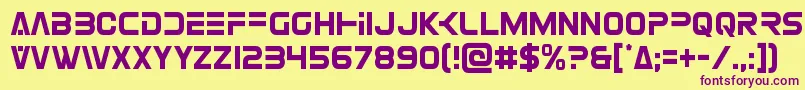 Eurofightercond Font – Purple Fonts on Yellow Background