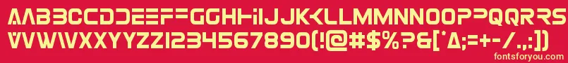 Eurofightercond Font – Yellow Fonts on Red Background