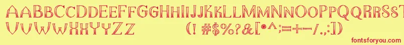 TheDarkTitanClassic Font – Red Fonts on Yellow Background