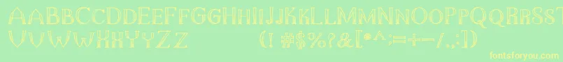 TheDarkTitanClassic Font – Yellow Fonts on Green Background