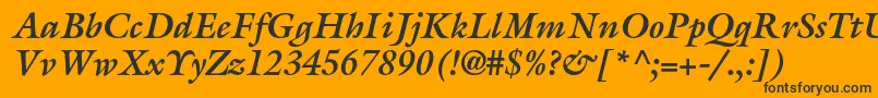 GalliardstdBolditalic Font – Black Fonts on Orange Background