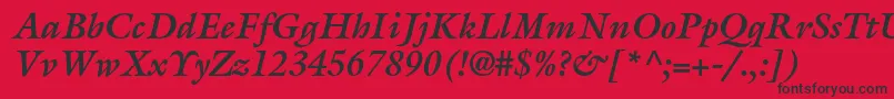 GalliardstdBolditalic Font – Black Fonts on Red Background