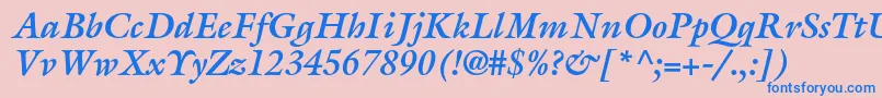 GalliardstdBolditalic Font – Blue Fonts on Pink Background