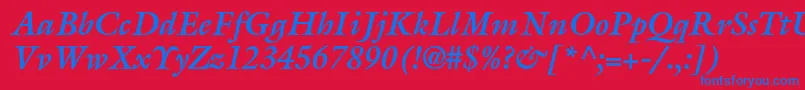 GalliardstdBolditalic Font – Blue Fonts on Red Background