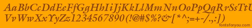 GalliardstdBolditalic Font – Brown Fonts on Orange Background