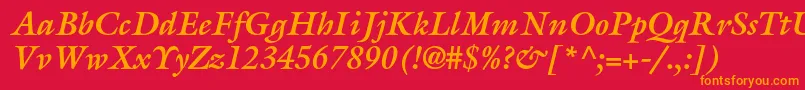 GalliardstdBolditalic Font – Orange Fonts on Red Background