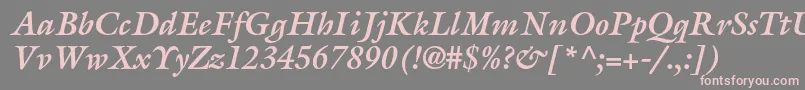 GalliardstdBolditalic Font – Pink Fonts on Gray Background