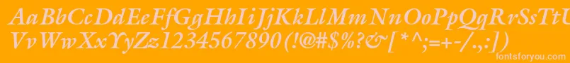 GalliardstdBolditalic Font – Pink Fonts on Orange Background
