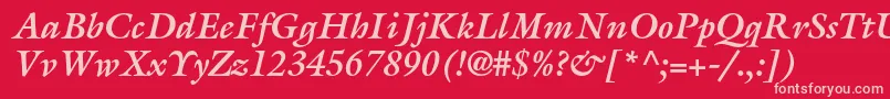 GalliardstdBolditalic Font – Pink Fonts on Red Background