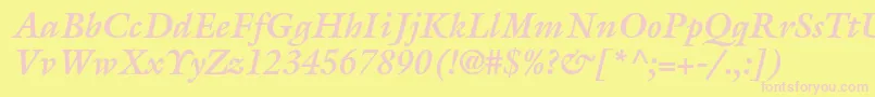 GalliardstdBolditalic Font – Pink Fonts on Yellow Background