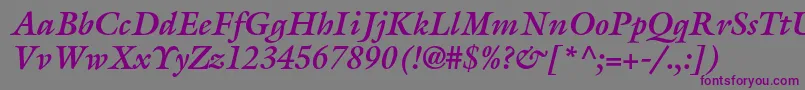 GalliardstdBolditalic Font – Purple Fonts on Gray Background