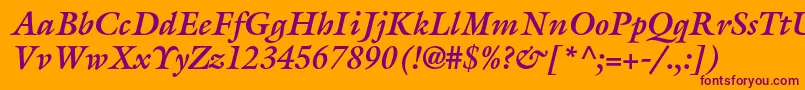 GalliardstdBolditalic Font – Purple Fonts on Orange Background