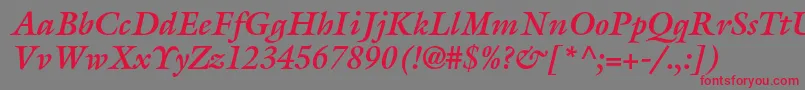 GalliardstdBolditalic Font – Red Fonts on Gray Background
