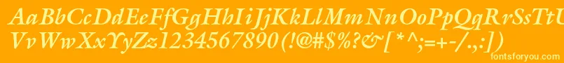 GalliardstdBolditalic Font – Yellow Fonts on Orange Background